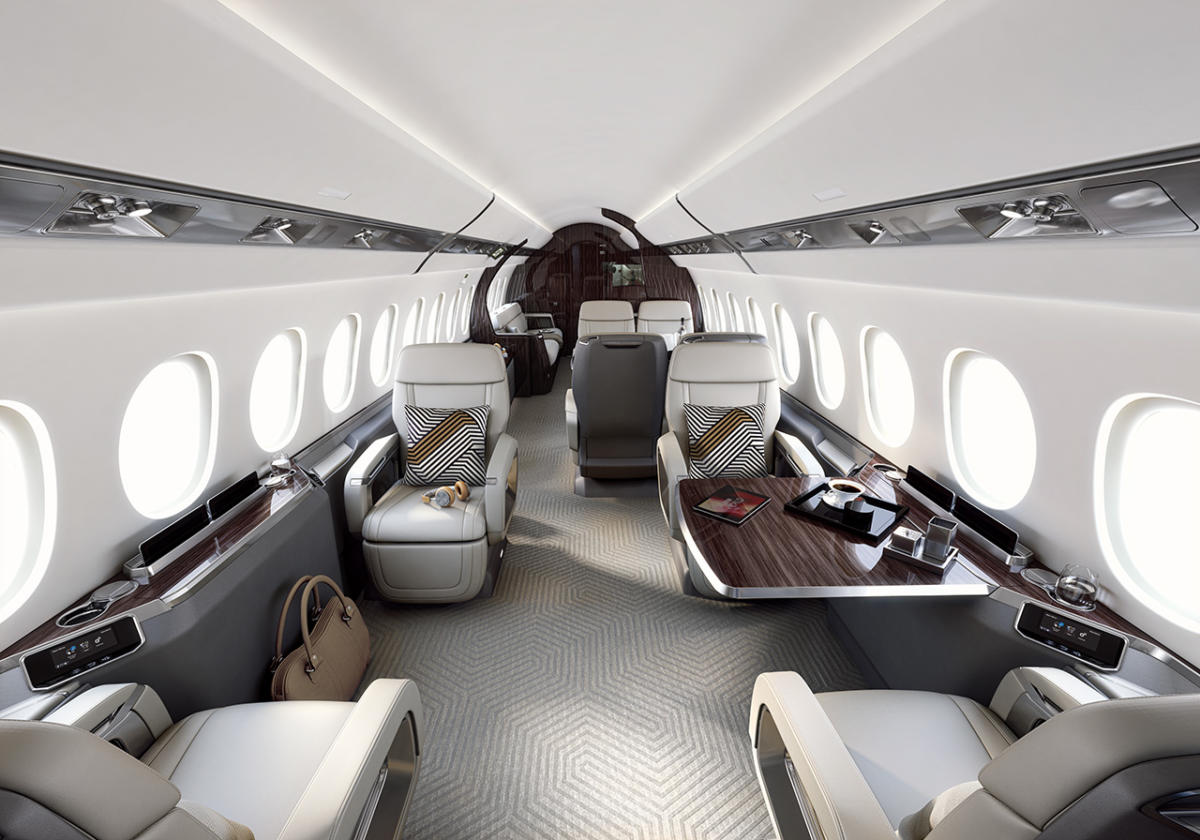 Dassault Falcon 6X long range jet view 1 for Orlando charter