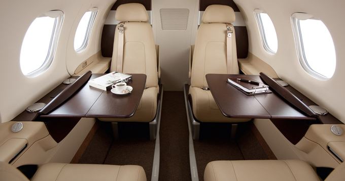 Embraer Phenom 100 cabin for Orlando charter